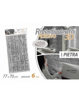 RIVESTIMENTO 3D PIETRA 6mm 77x70cm 8077