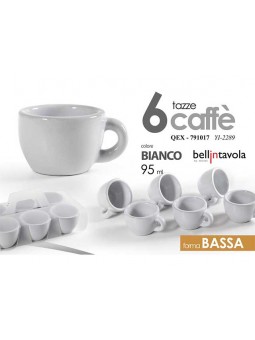 TAZZINA CAFFE' BIANCA 6pz BASSA 791017