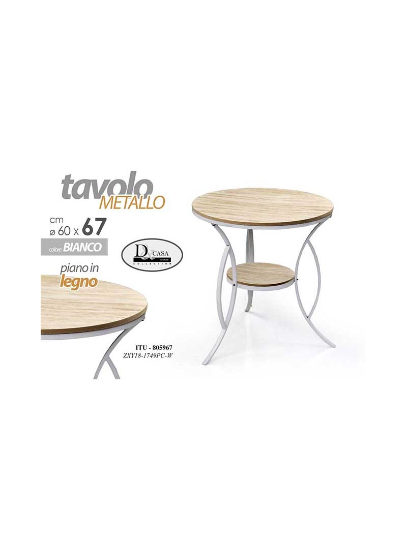 TAVOLO MET.C/PIANO IN LEGNO 60x67cm805967