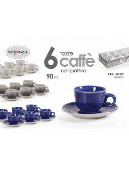 TAZZINA CAFFE' BLU 6pz 821035