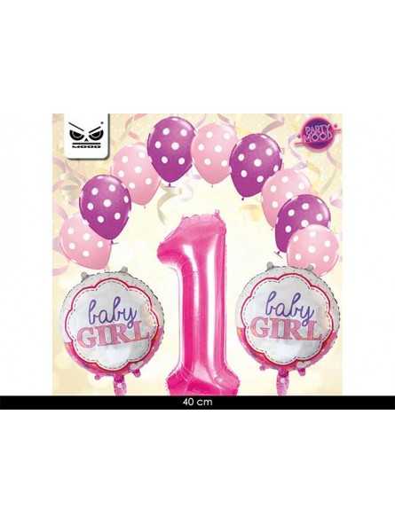 PALLONCINO 1 COMPLEANNO 13pz GIRL ST46