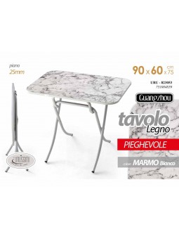 TAVOLO RET.BIANCO/MARMO 90x60x75 823053
