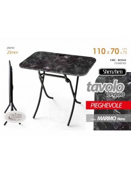 TAVOLO RET.NERO/MARMO 110x70x75 823244