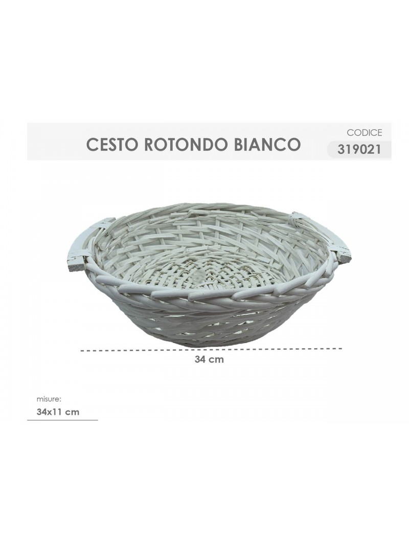 CESTO ROTONDO 34X11CM BIANCO 319021