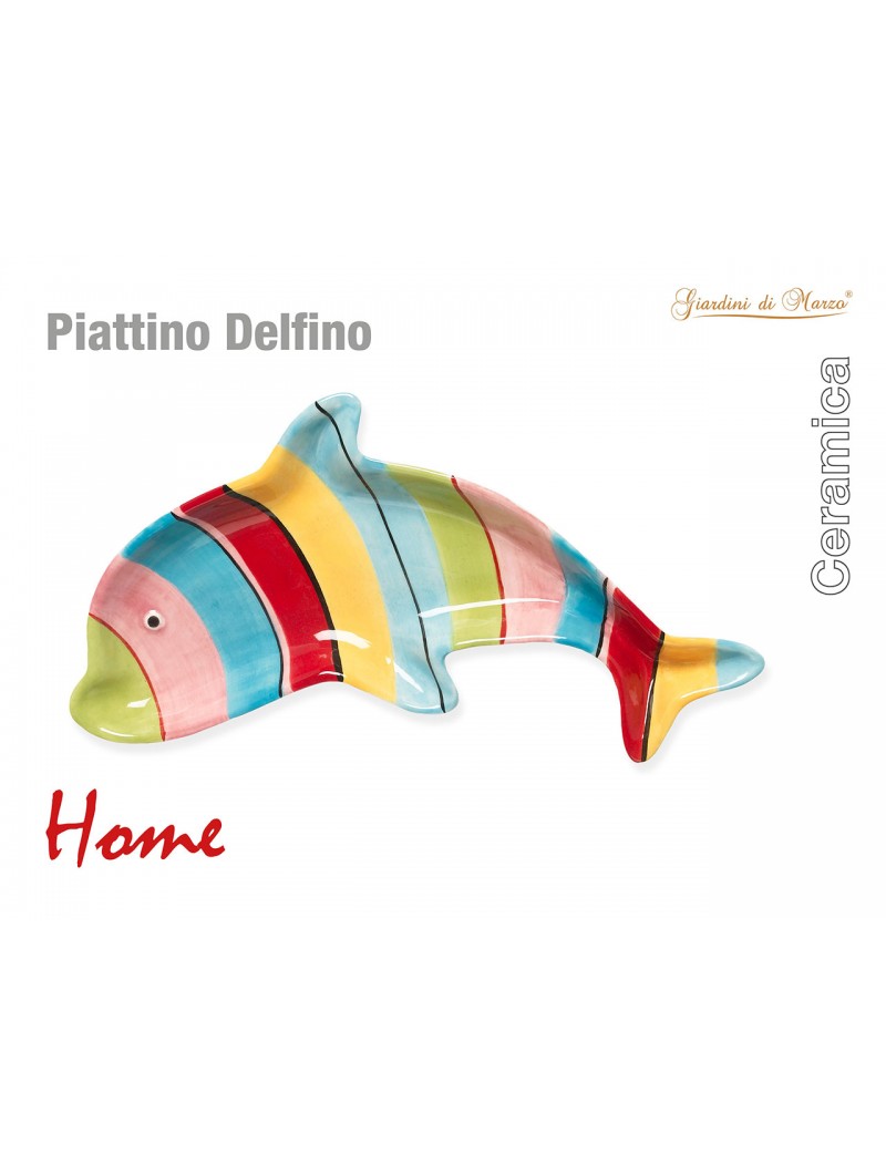 PIATTINO DELFINO CON STRISCE COL 23013C