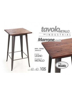 TAVOLO LEGNO+MET.60x60x105 757525