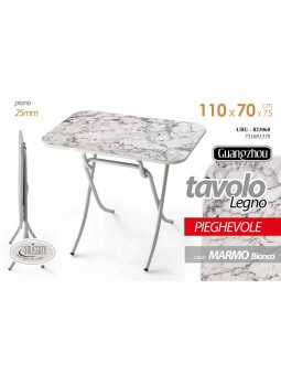 TAVOLO RET.BIANCO/MARMO 110x70x75cm 823