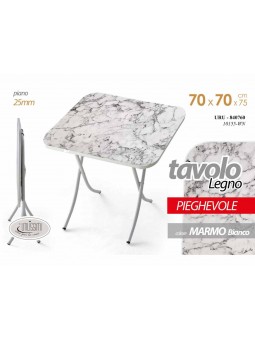 TAVOLO BIANCO/MARMO 70x70cm 840760