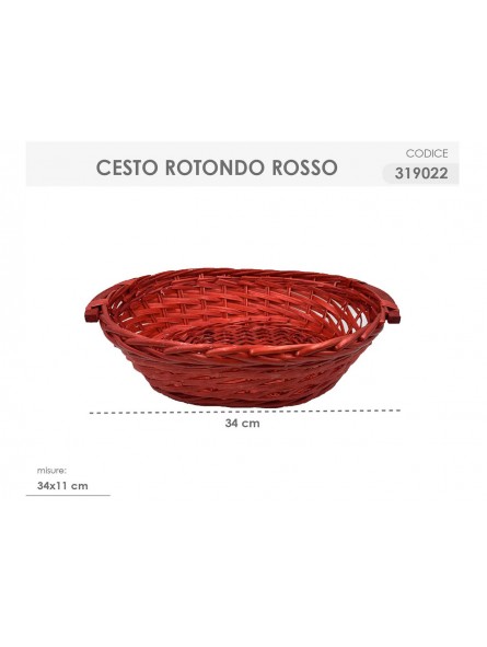 CESTO ROTONDO 34X11CM ROSSO 319022