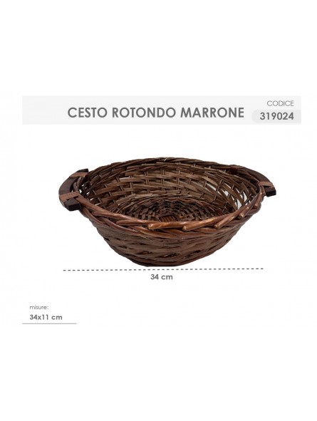 CESTO ROTONDO 34X11CM MARRONE 319024