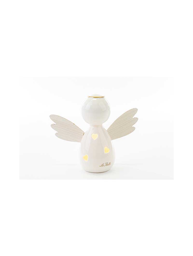 ANGELO LED PORCELLANA/LEGNO H.10cm 53075