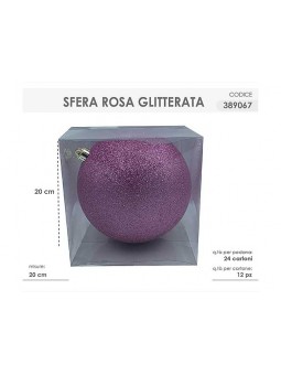 SFERA 20cm ROSA GLITTERATA 389067