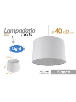 LAMPADARIO D.40XH.23CM BIANCO 829024