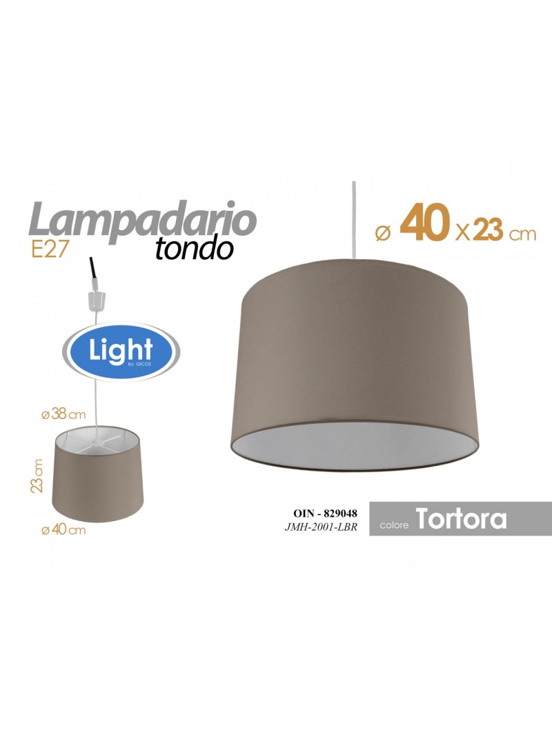 LAMPADARIO D.40XH.23CM TORTORA  829048